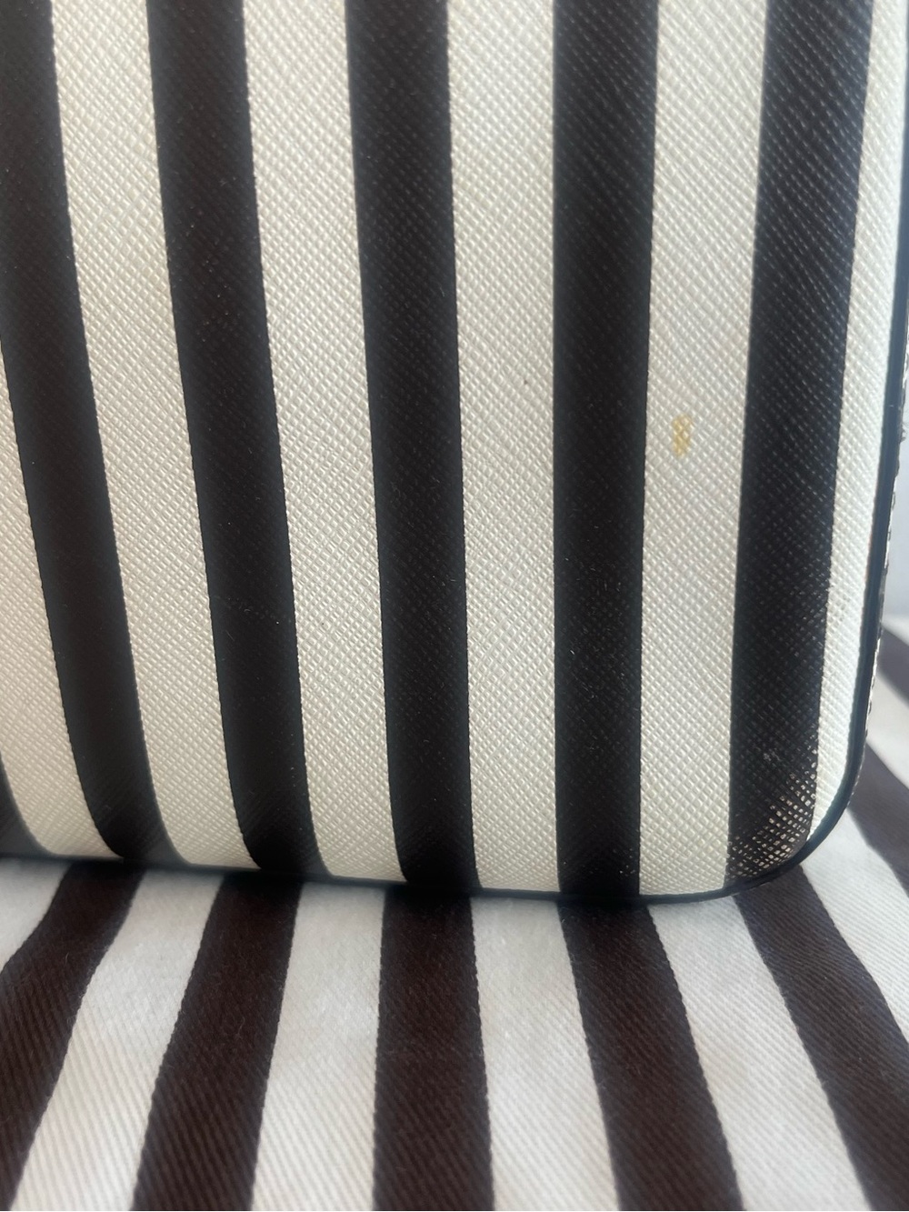 henri bendel Black & White Vertical Stripe Belt Bag - Picture 5 of 7